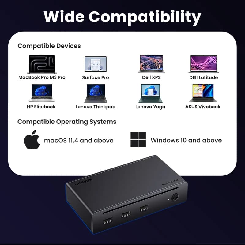 8-in-1 Thunderbolt 4 dokstacija ar 8K izvadi
