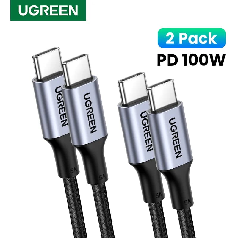 2 gabalu komplekts 100W USB-C uz USB-C PD kabeļi