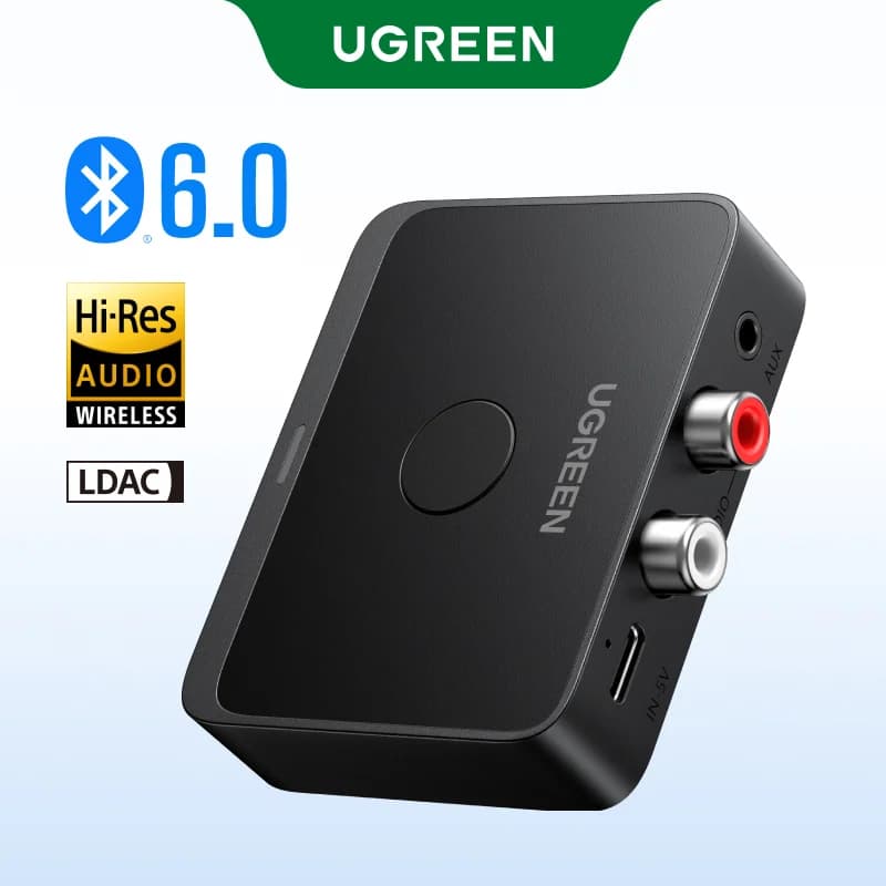 Bluetooth 6.0 audio uztvērējs, 3.5mm un RCA