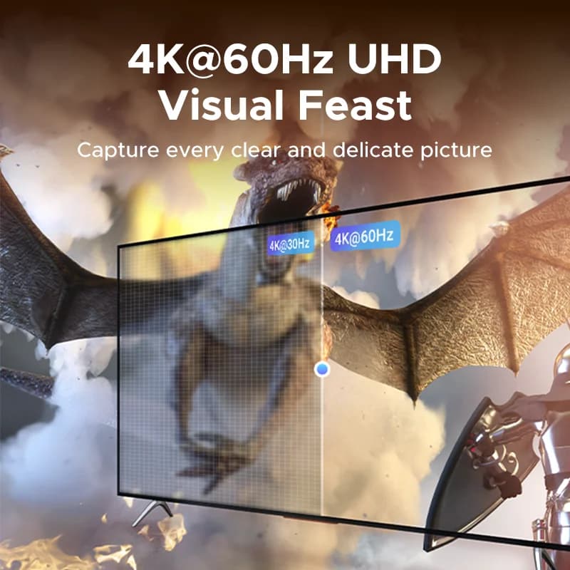 5-portu 4K HDMI pārslēdzējs ar tālvadības pulti