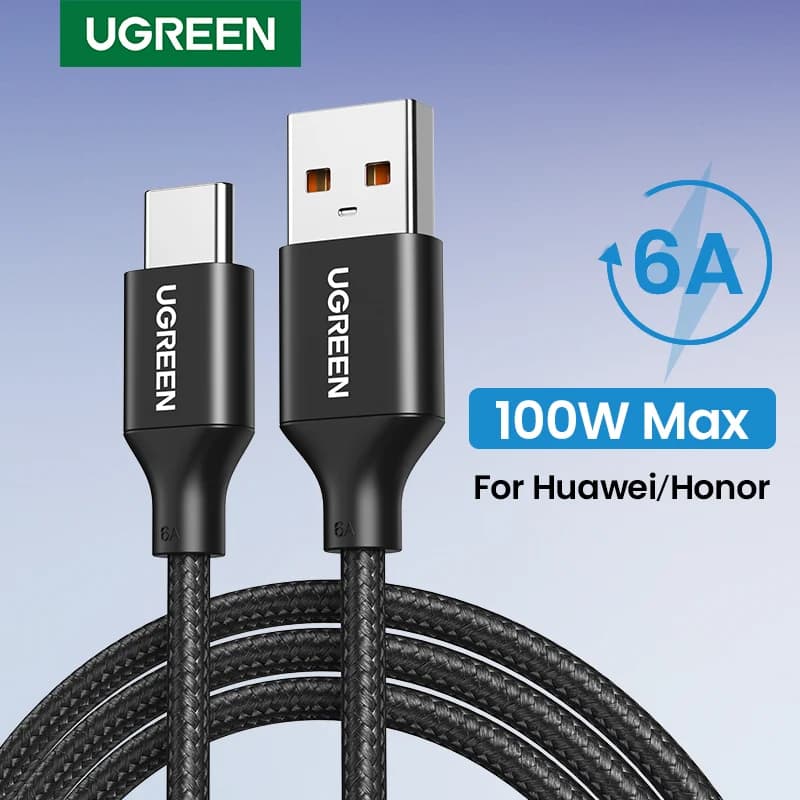 100W USB-A uz USB-C Super Charge kabelis