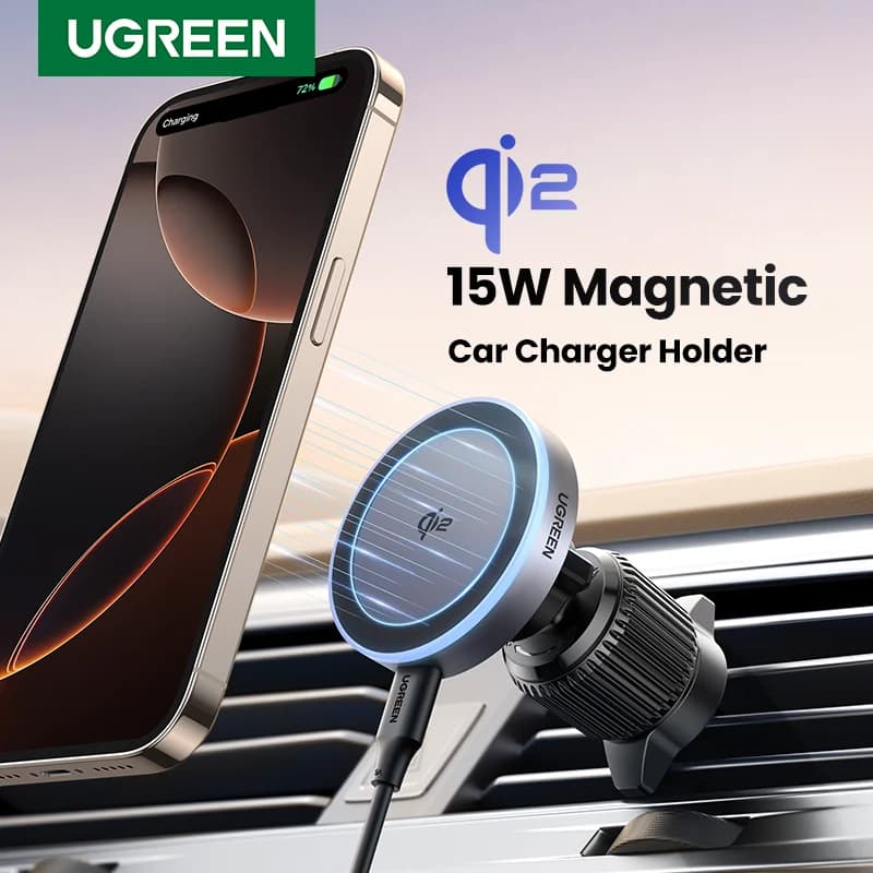 Qi2 15W magnētisks automašīnas bezvadu lādētājs iPhone