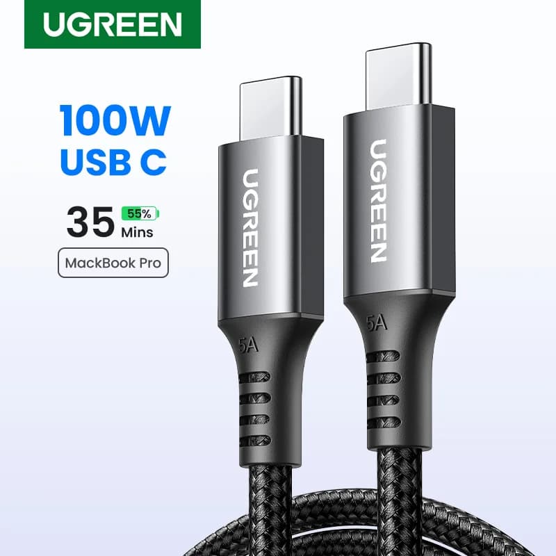 100W USB-C uz USB-C PD ātrās uzlādes kabelis