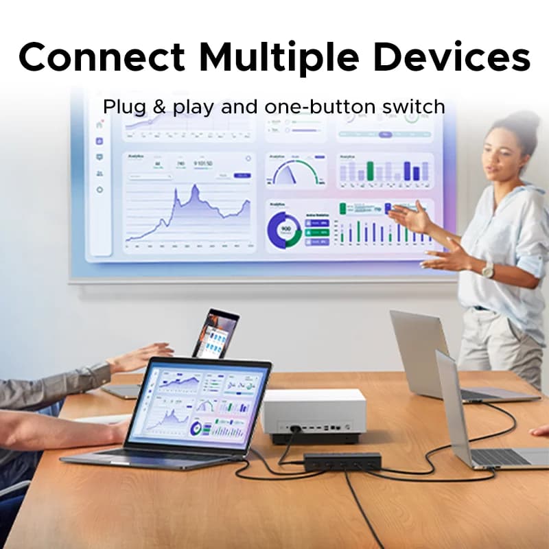 5-portu 4K HDMI pārslēdzējs ar tālvadības pulti