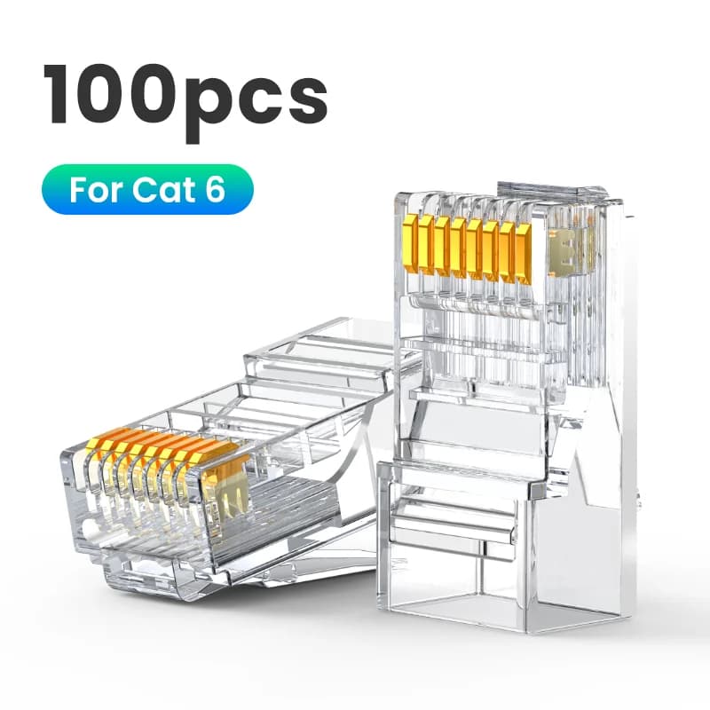 Cat6 RJ45 Ethernet tīkla kabeļa konektori