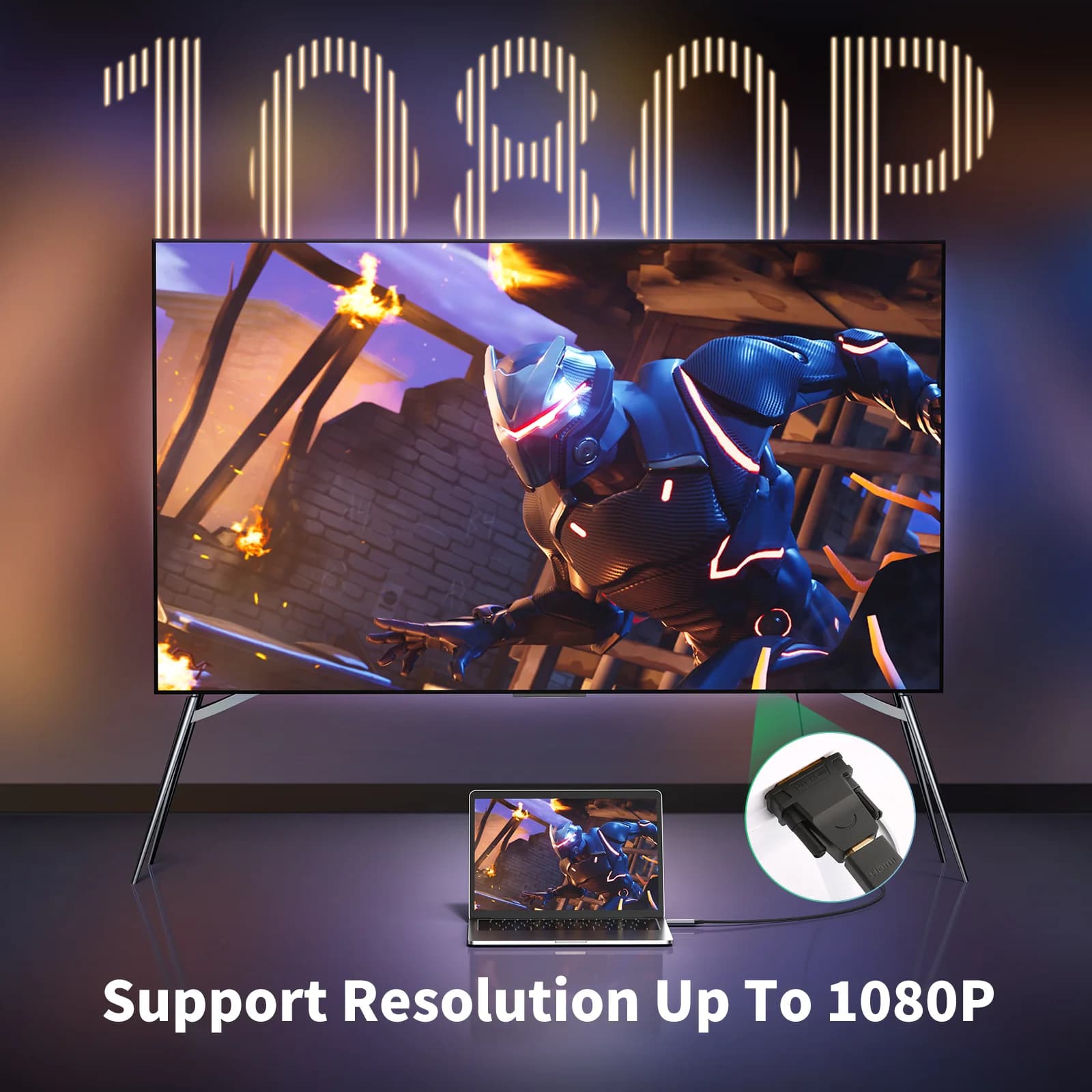 Divvirzienu DVI-D uz HDMI adapteris