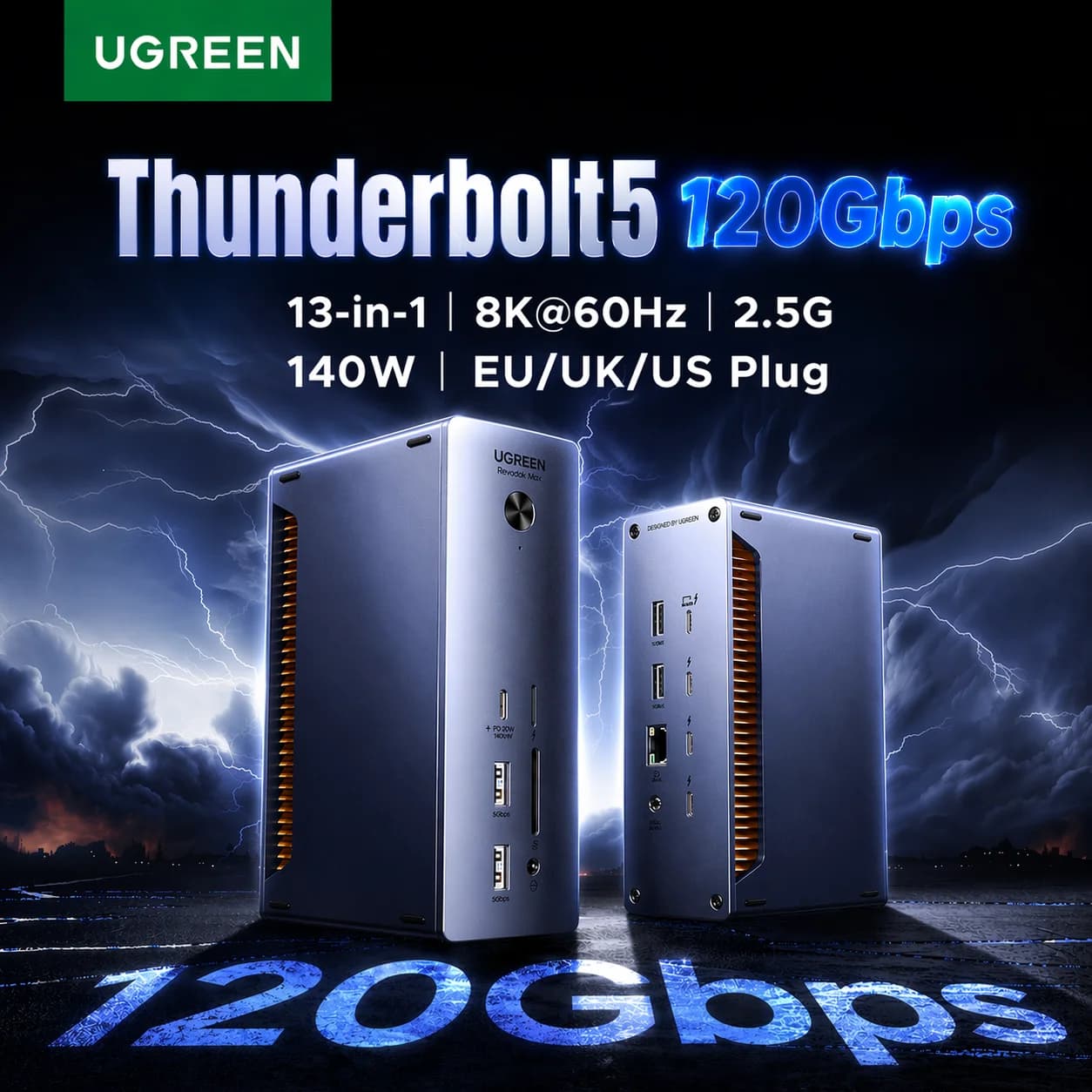 Thunderbolt 5 dokstacija 120Gbps 8K