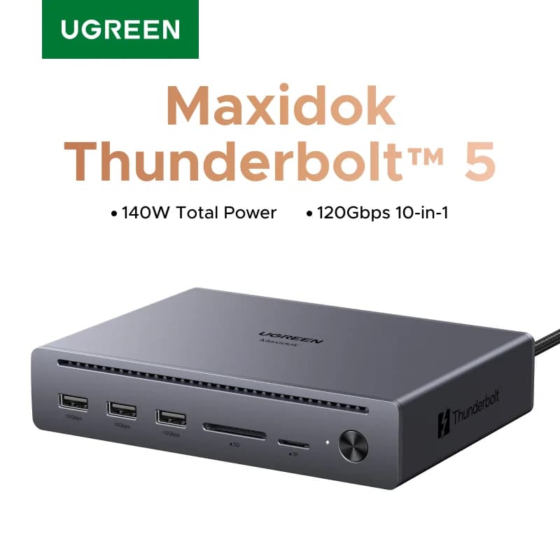 Thunderbolt 5 10-in-1 dokstacija ar 120Gbps