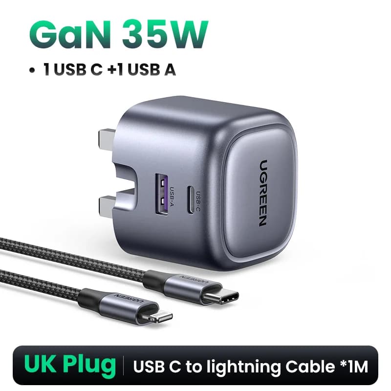35W GaN USB-C PD ātrās uzlādes lādētājs