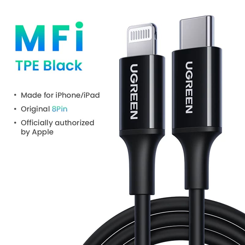 MFi USB-C uz Lightning kabelis, 30W PD ātra uzlāde
