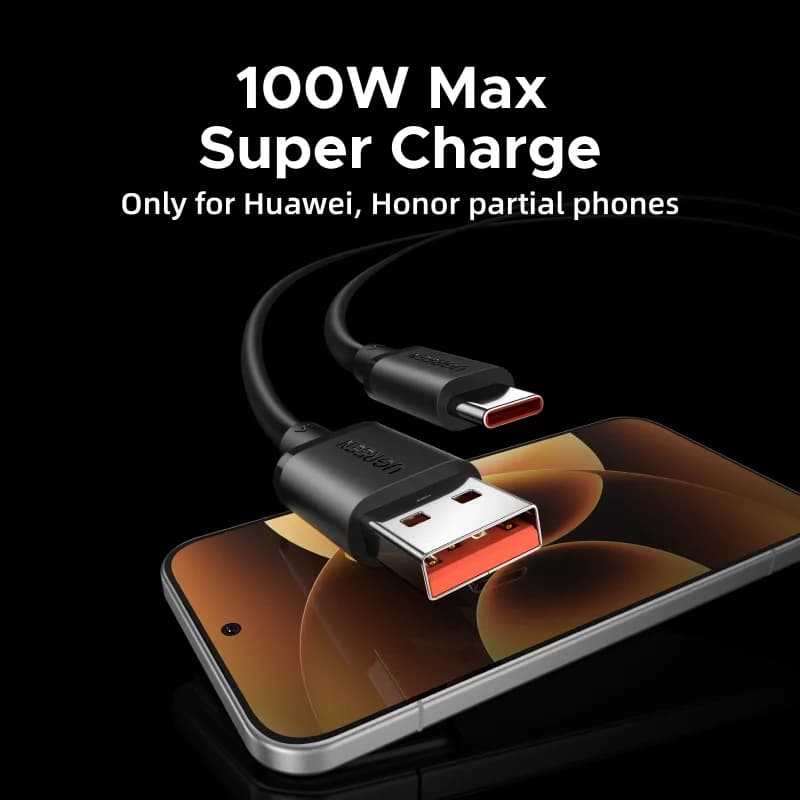 100W SCP ātruzlādes USB-C kabelis Huawei un Honor