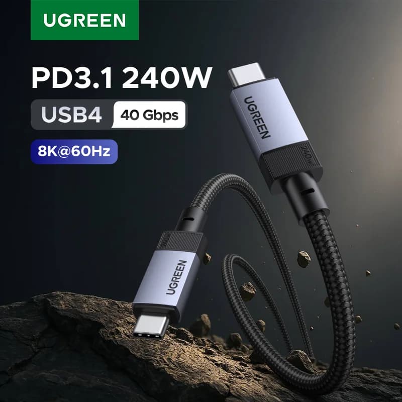 USB4 kabelis, 240W PD un 40Gbps datu pārraide