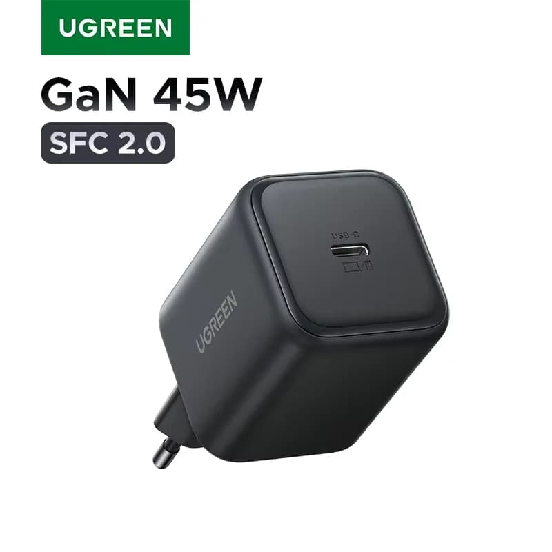 45W GaN USB-C sienas lādētājs, EU spraudnis