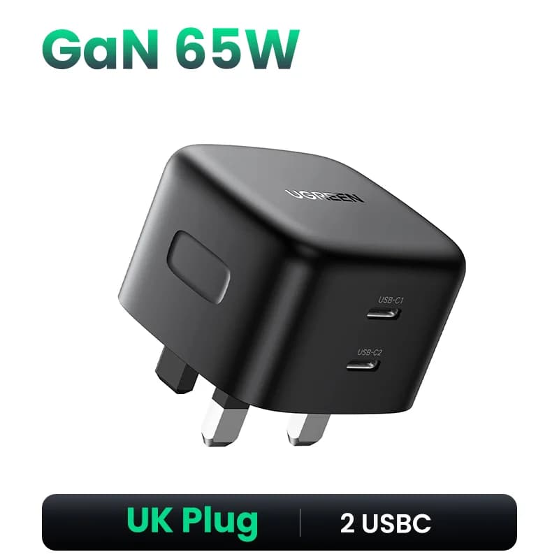 100W GaN USB-C ātrlādētājs, Lielbritānijas kontaktdakša