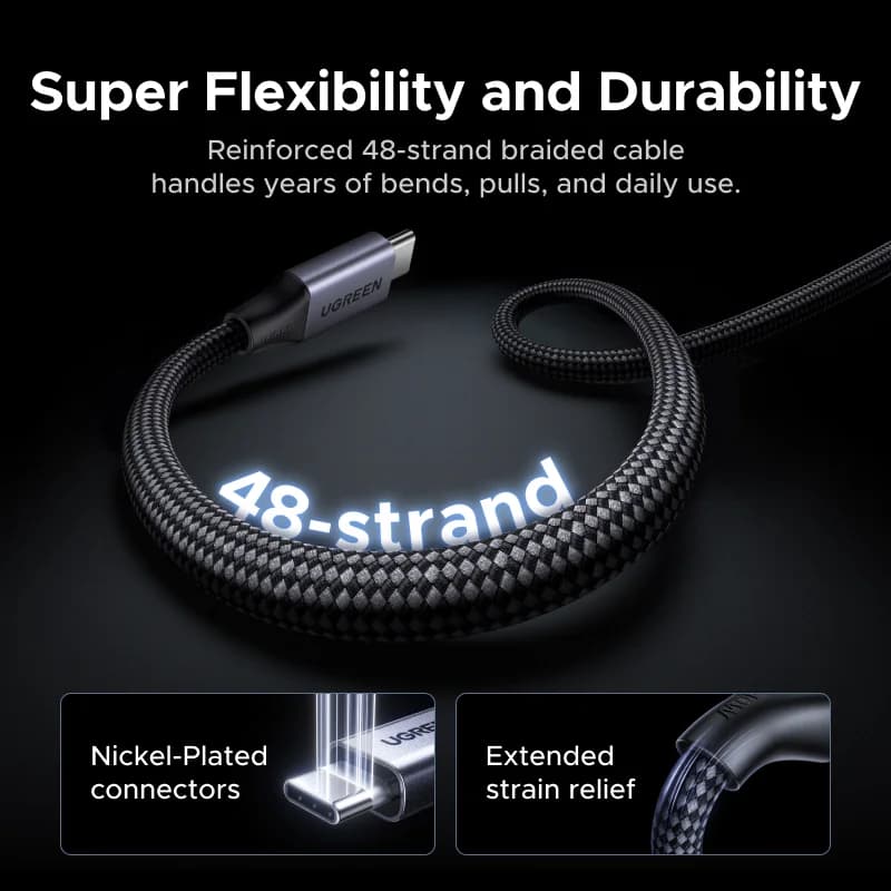 240W USB-C magnētisks pinots uzlādes kabelis