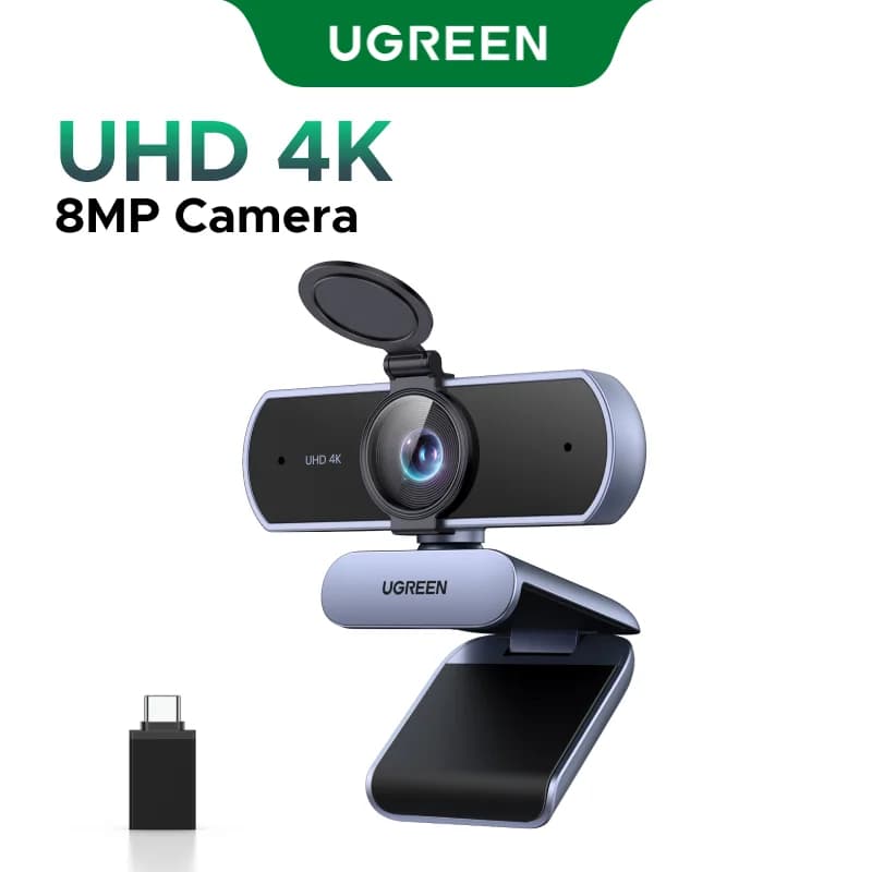 4K tīmekļa kamera ar mikrofonu un automātisku gaismas korekciju