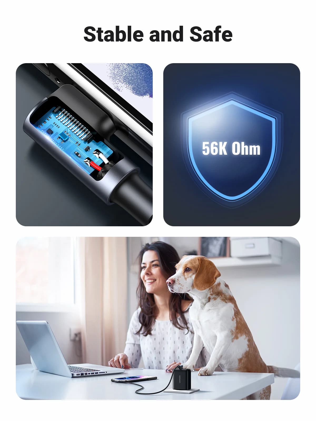 90 grādu neilona USB-C uz USB-C kabelis