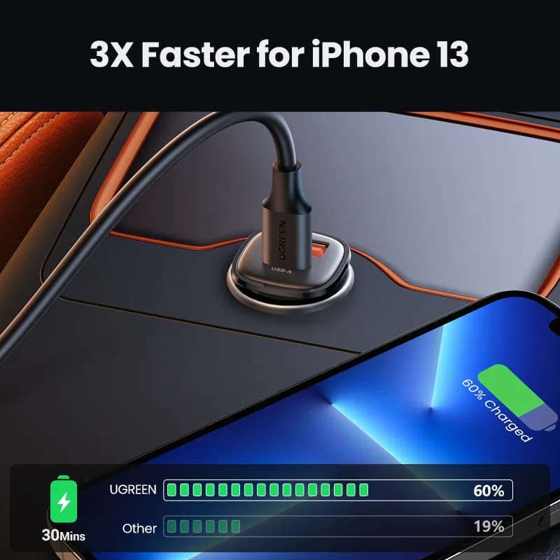30W USB automašīnas lādētājs ar Quick Charge 4.0 un PD