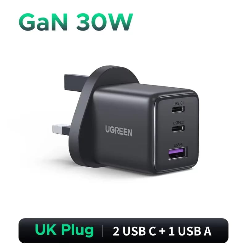 30W GaN USB-C sienas lādētājs, PD 3.0