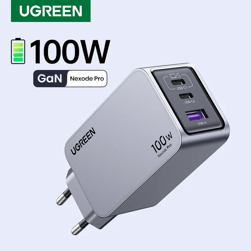 100W GaN USB-C sienas lādētājs, QC4.0