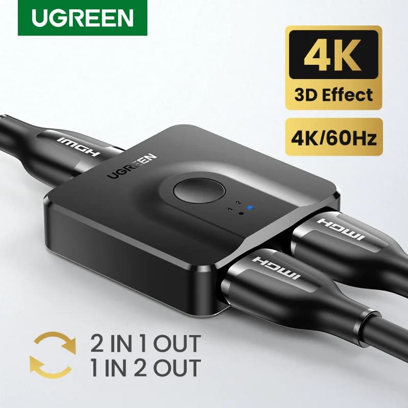 Divvirzienu 4K HDMI sadalītājs un pārslēdzējs