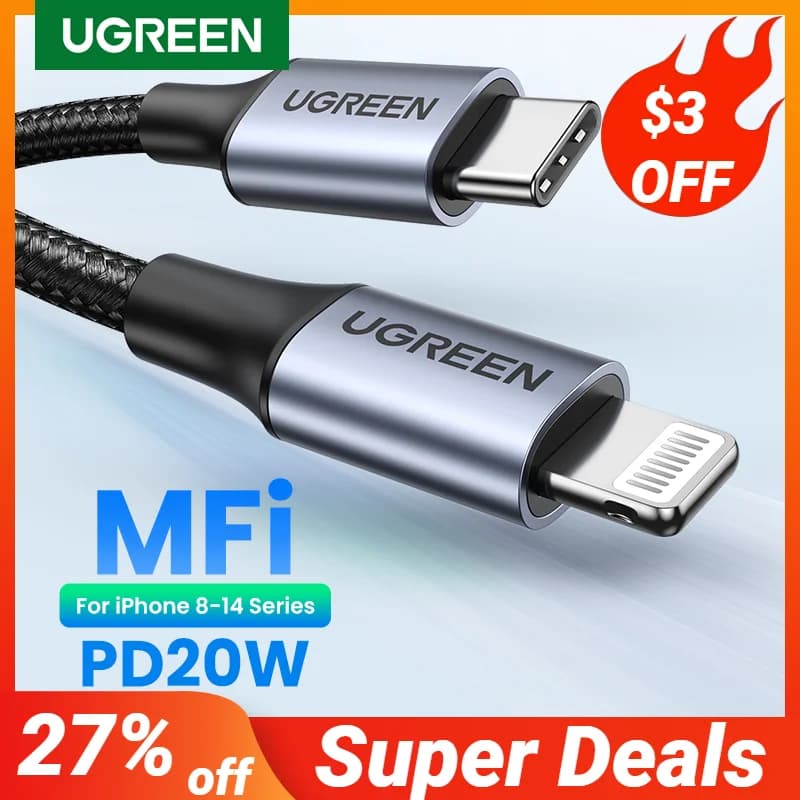 USB-C uz Lightning kabelis, 20W PD, MFi