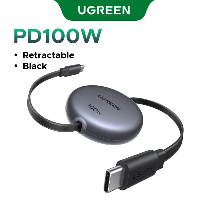 Ievelkams USB-C uz USB-C kabelis, 100W PD