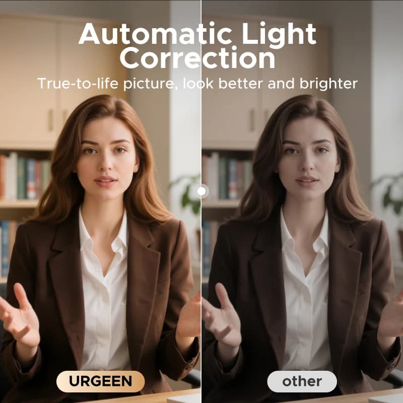 4K tīmekļa kamera ar mikrofonu un automātisku gaismas korekciju