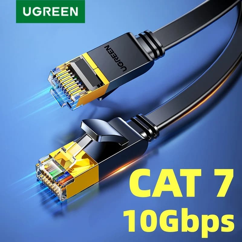 Cat 7 plakanais Ethernet kabelis, 10Gbps STP LAN kabelis